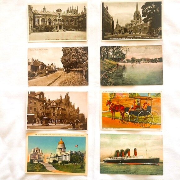 Postcards Lot of 8 1920s to 1940s US and UK read - Picture 1 of 13